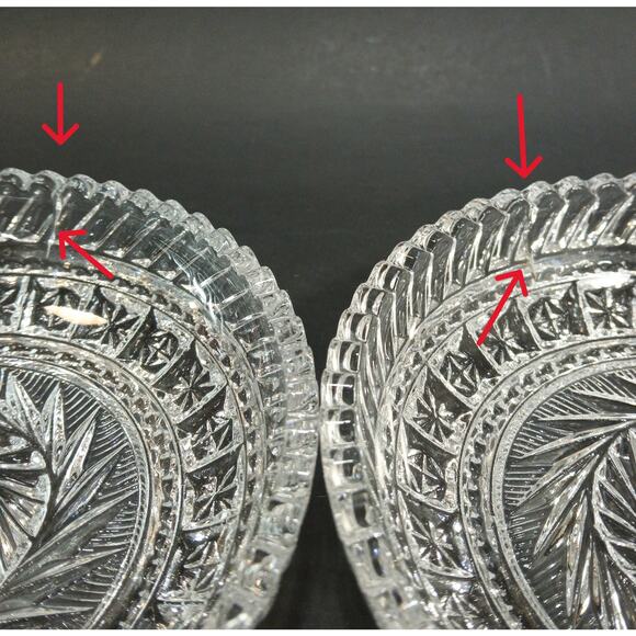 2 Vintage Fostoria Virgina Clear 5.5" Candy Bowls or Jewelry Dishes *Crack* - Picture 8 of 15